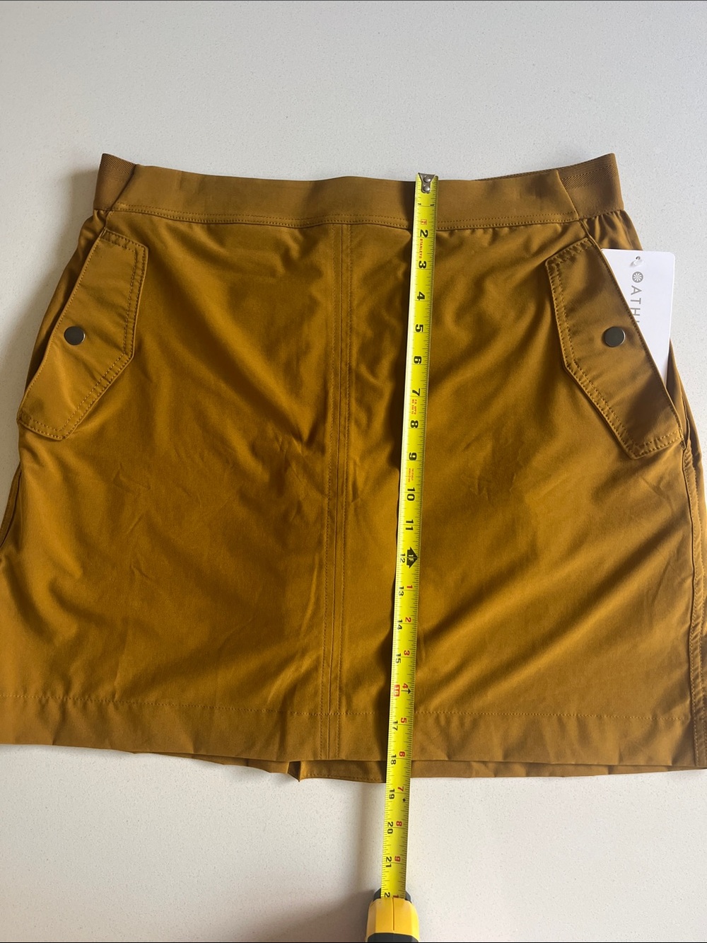 Athleta Mustard Mini Skirt with Pocket Details nwt - Picture 9 of 10